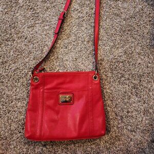 Tignanello Red Leather Cross Shoulder Bag